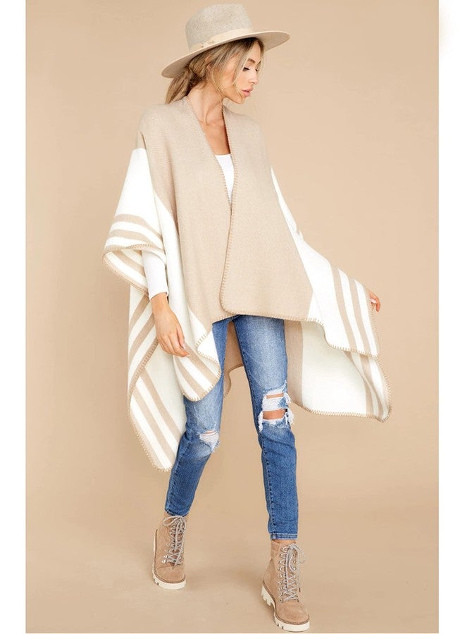 Moss Rose Women's Travel Plaid Shawl Wrap Open Front Poncho Cape for Fall Winter Holiday Gift - Image 5